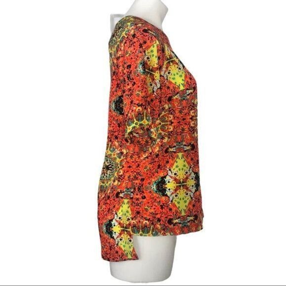 Kut From The Kloth NWT Kaleidoscope Print Short Sleeve Top S Bright Multicolor - Picture 4 of 10